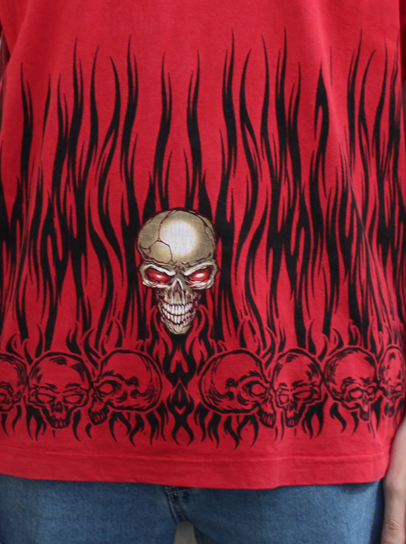 Vintage JNCO Jeans Tribal Skull Red T Shirt (Size XL) — RootsBK